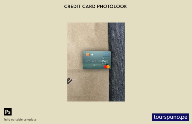 listo para imprimir plantilla frontal de aspecto fotográfico de mastercard de Uz
